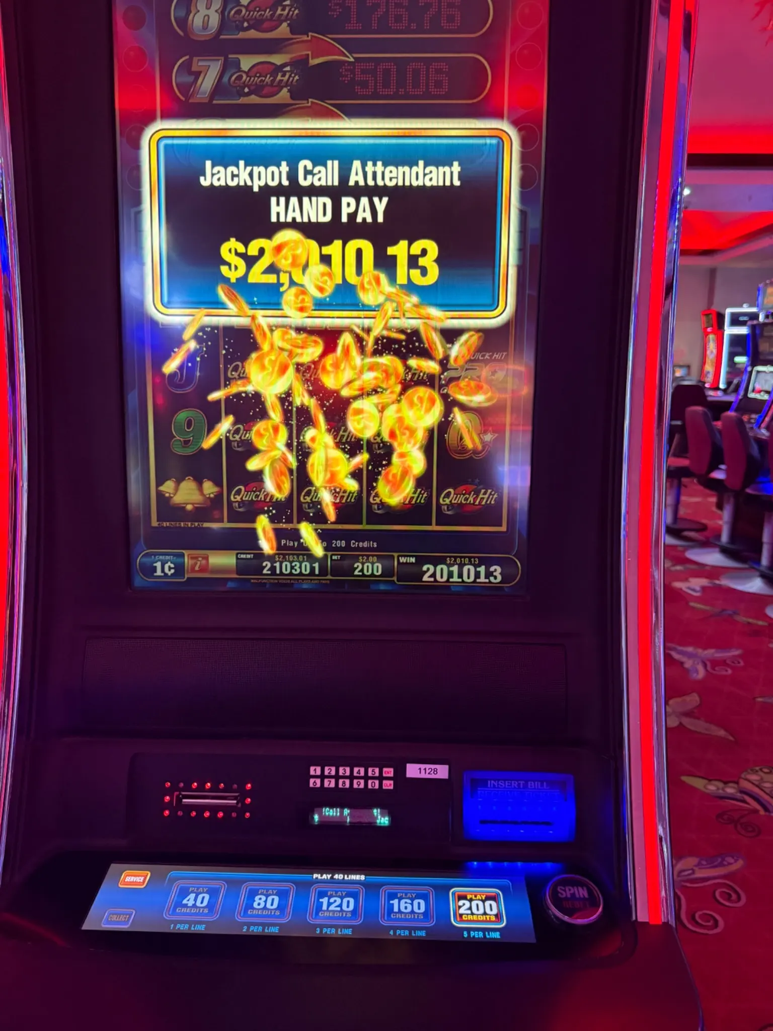 Jackpot hand pay display